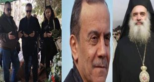 بالصور جنازة فنان الشعب احمد قعبور وتعزية مباشرة من مطران القدس عطالله حنا